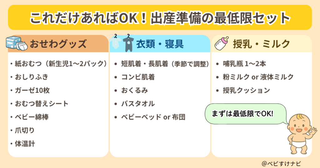 出産準備で最低限そろえるべきベビー用品リスト