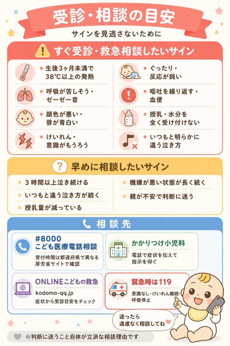 赤ちゃんの泣き方で受診や相談を考えるサイン