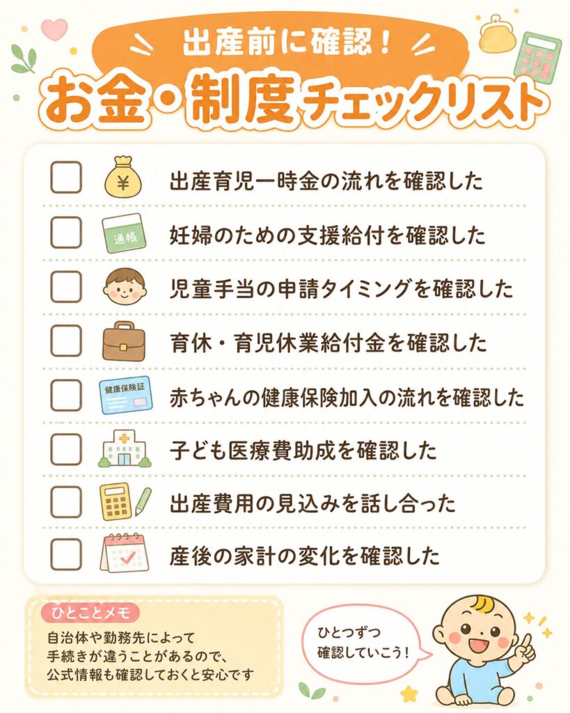 出産前に確認したいお金と制度のチェックリスト