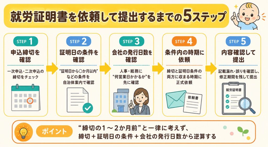 保育園の就労証明書を依頼して提出するまでの5ステップ