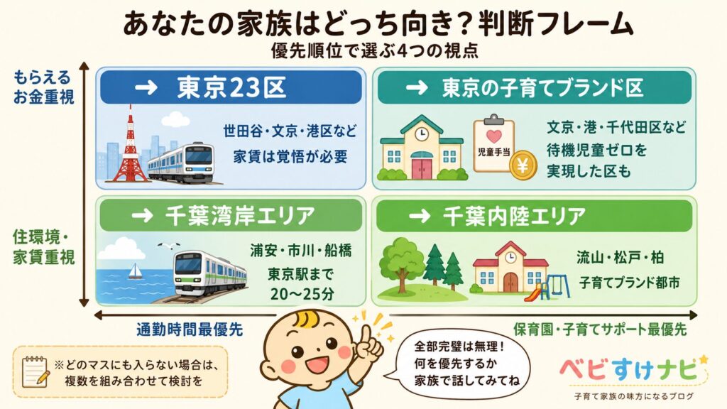 東京と千葉の判断フレーム図解