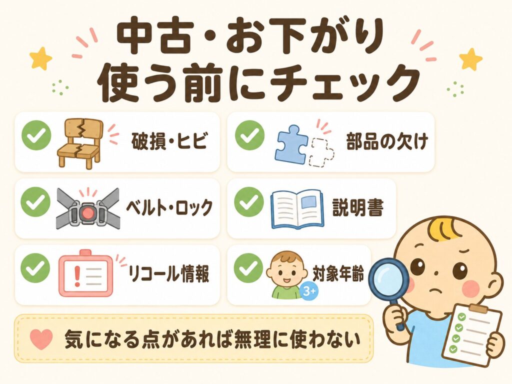 中古やお下がりのベビー用品を使う前に確認したいチェックリスト