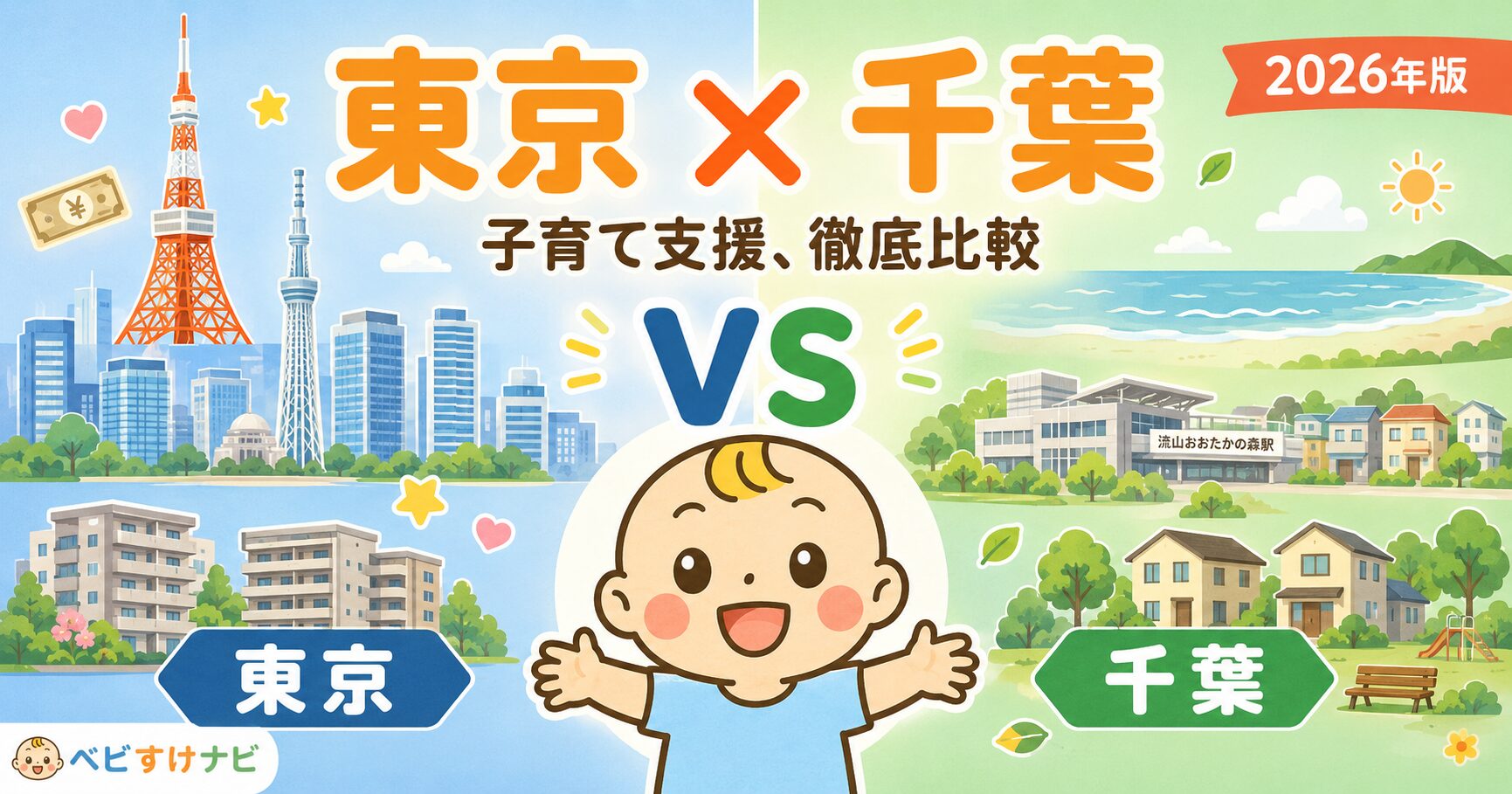 東京と千葉の子育て支援比較アイキャッチ