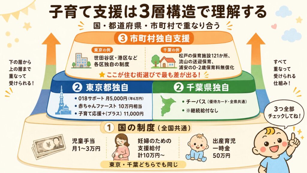 子育て支援金の3つの分類図解