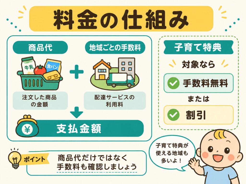 パルシステムの離乳食にかかる商品代と地域別手数料の仕組み
