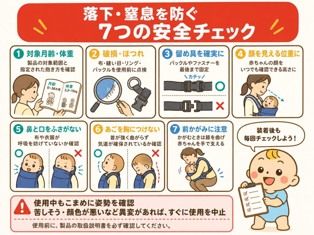 スリングや抱っこ紐の落下・窒息を防ぐ7つの安全チェック